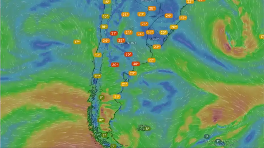 Temperaturas jueves 4 de diciembre