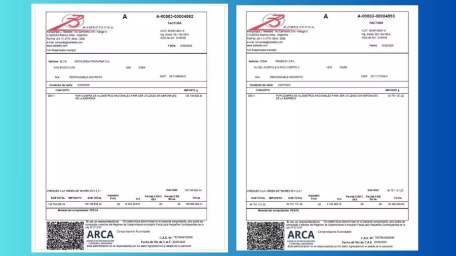 Las facturas de BairesFly a las farmacéuticas
