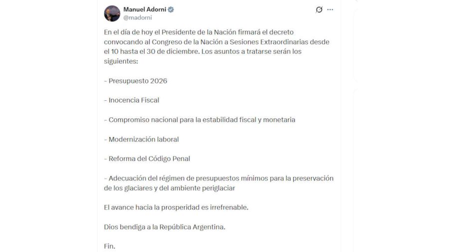 Manuel Adorni X 20251205