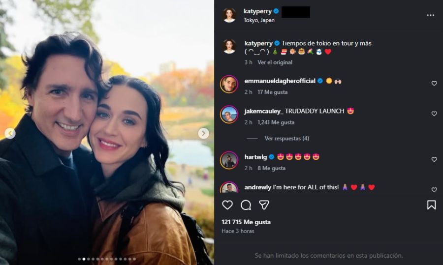 Katy Perry y Justin Trudeau oficializaron su romance