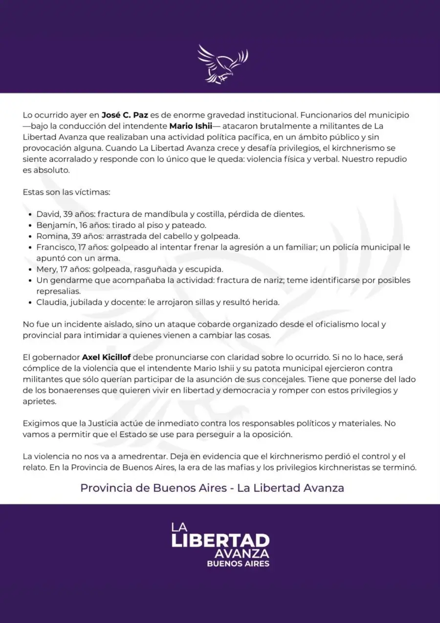 La violencia ocurrida en José C. Paz durante la jura de concejales