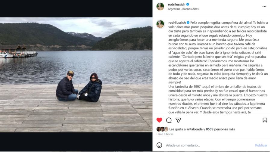 El desgarrador posteo de Rodrigo Lussich para Meche Portillo