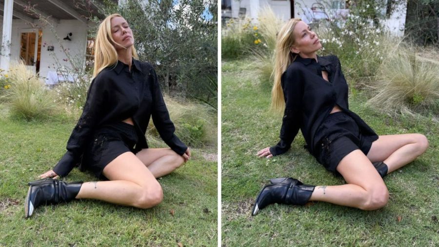 El look total black de Nicole Neumann