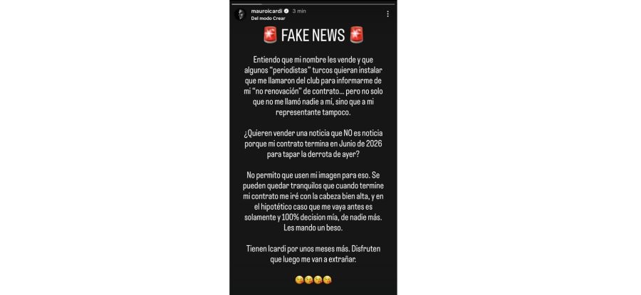 Mauro Icardi sobre su futuro en el Galatasaray