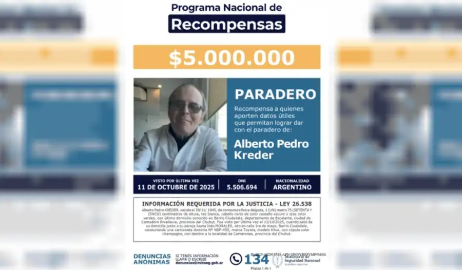 Ofrecen recompensa por cada uno de los jubilados desaparecidos en Chubut 20251210