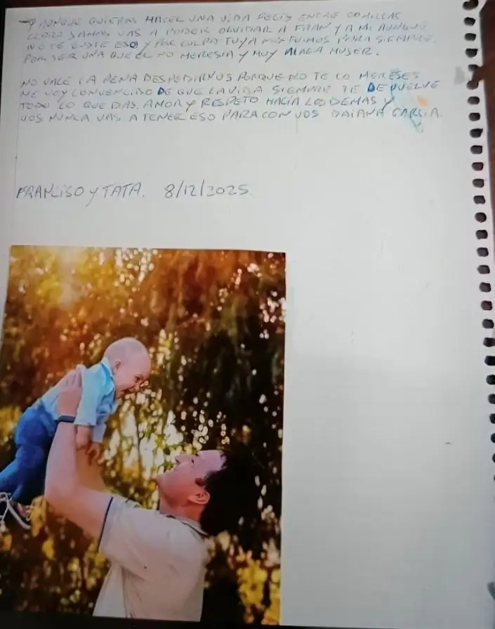 Page 2 of Gustavo Suárez's letter before he murdered his son and then committed suicide