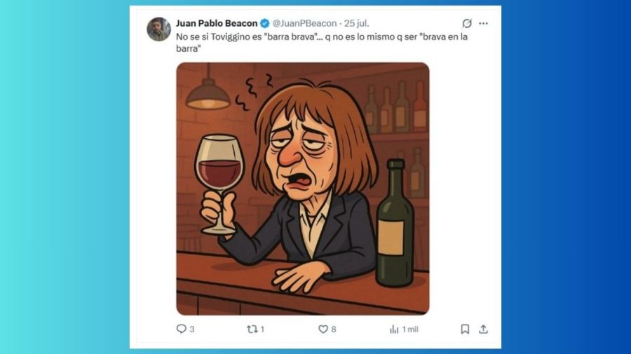 Tuit de Juan Pablo Beacon contra Patricia Bullrich