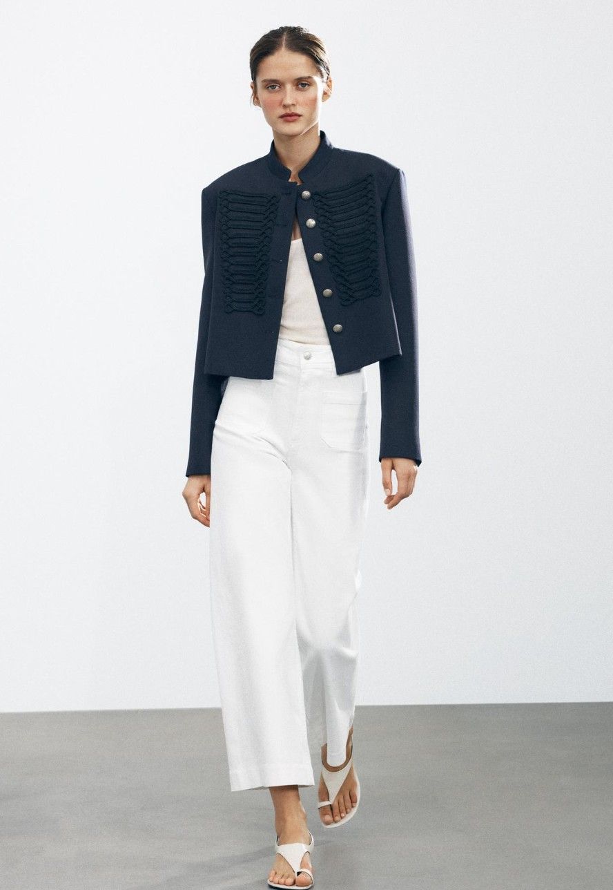 Jeans blancos anchos zara