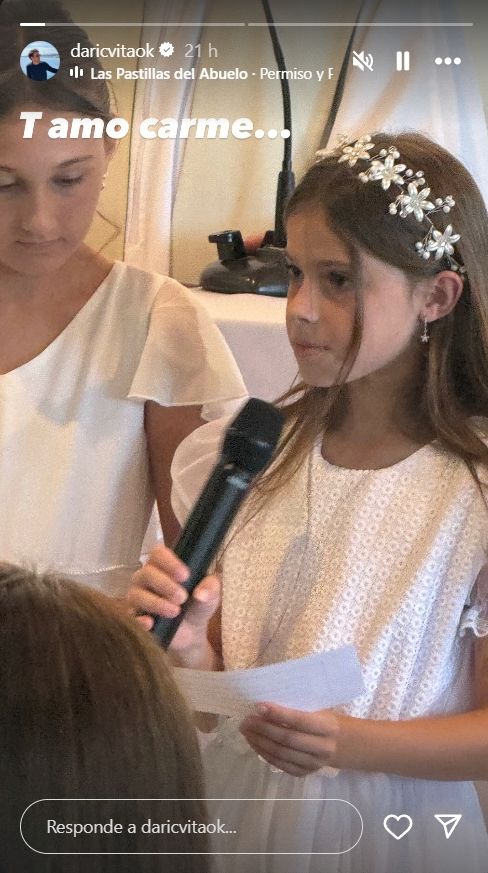 Chechu Bonelli y Darío Cvitanich se reencontraron en la comunión de su hija