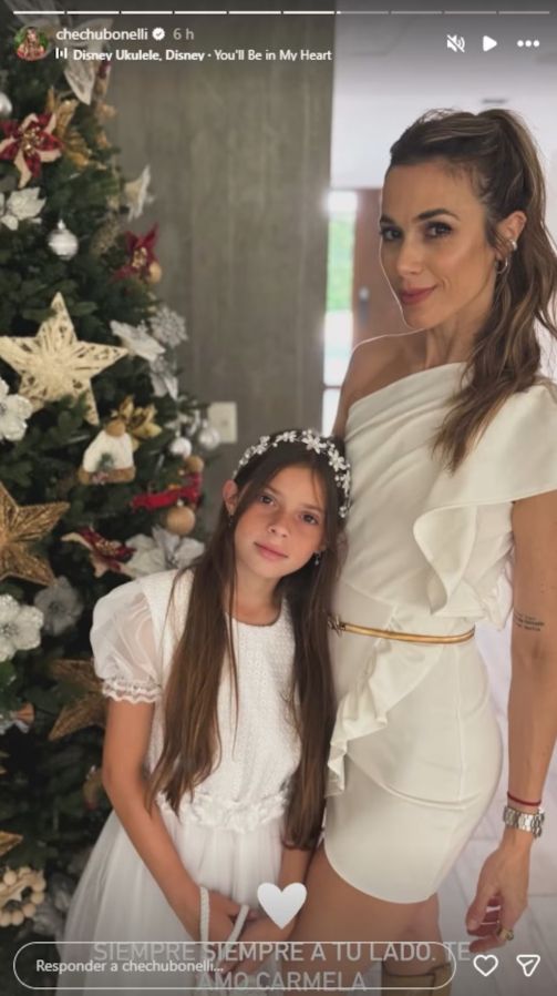 Chechu Bonelli y Darío Cvitanich se reencontraron en la comunión de su hija