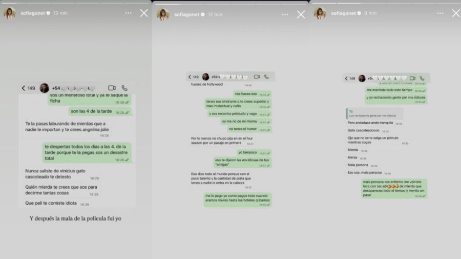 Los chats que expuso Sofía Gonet