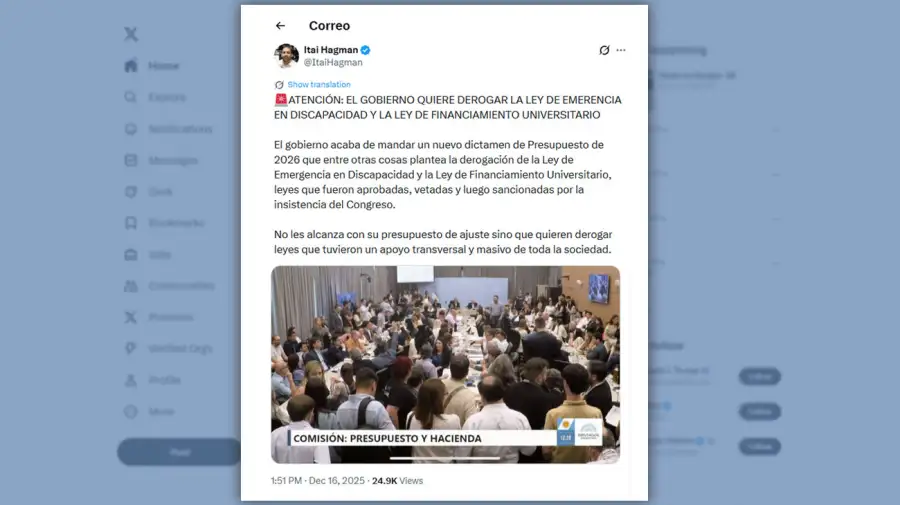 Posteo Itai Hagman 16122025