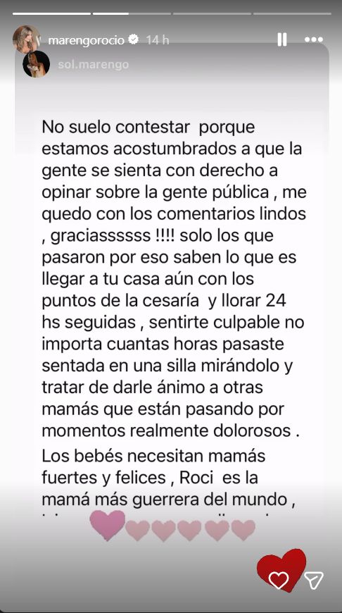 Rocío Marengo habló de la salud de su hijo