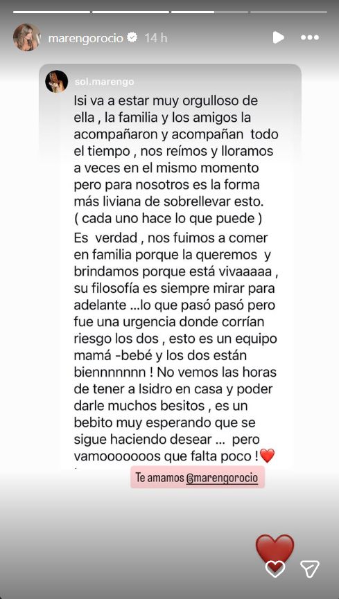 Rocío Marengo habló de la salud de su hijo