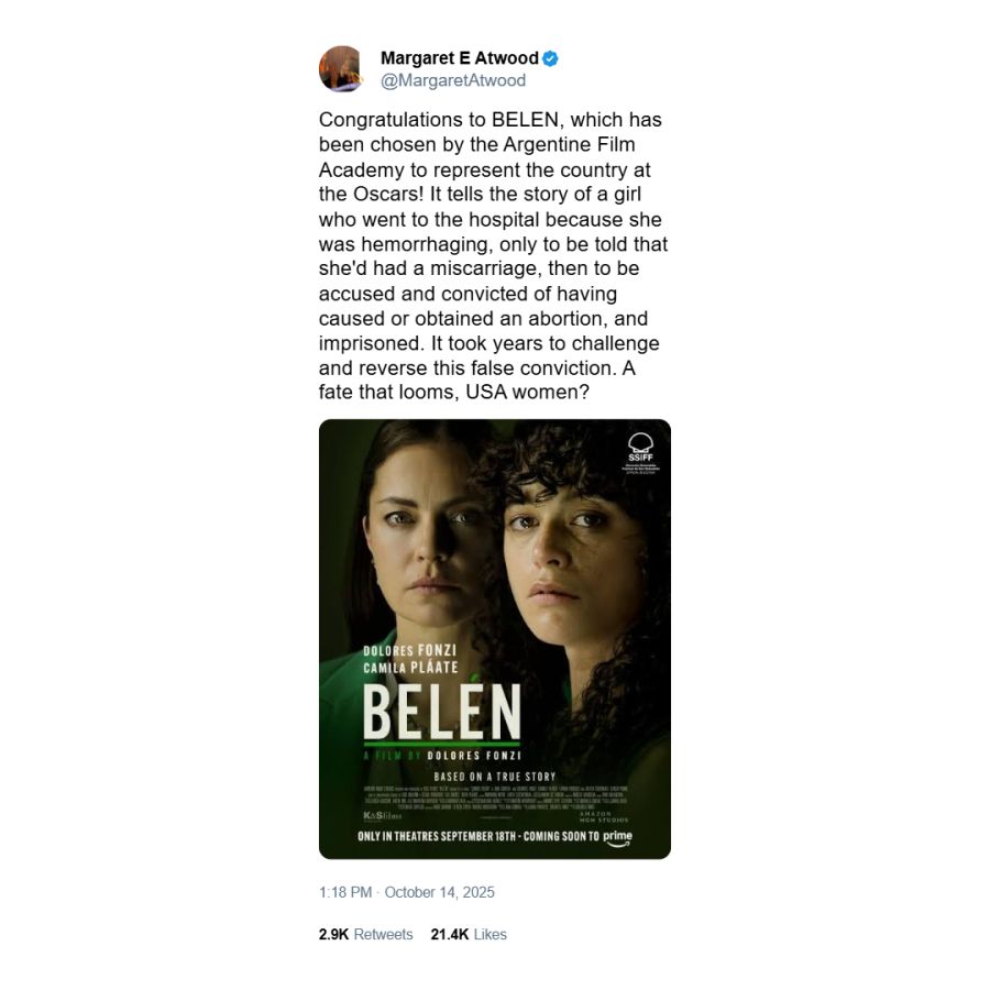 Margaret Atwood sobre la nominación de 