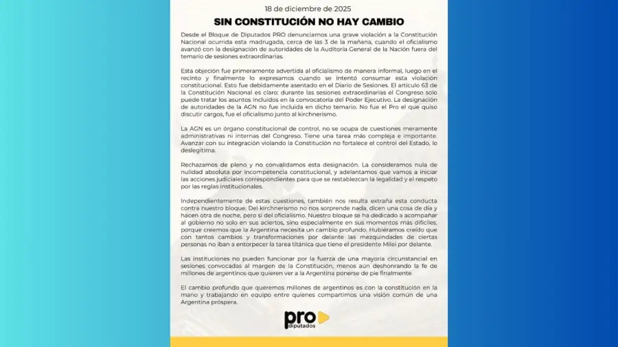 Comunicado del PRO