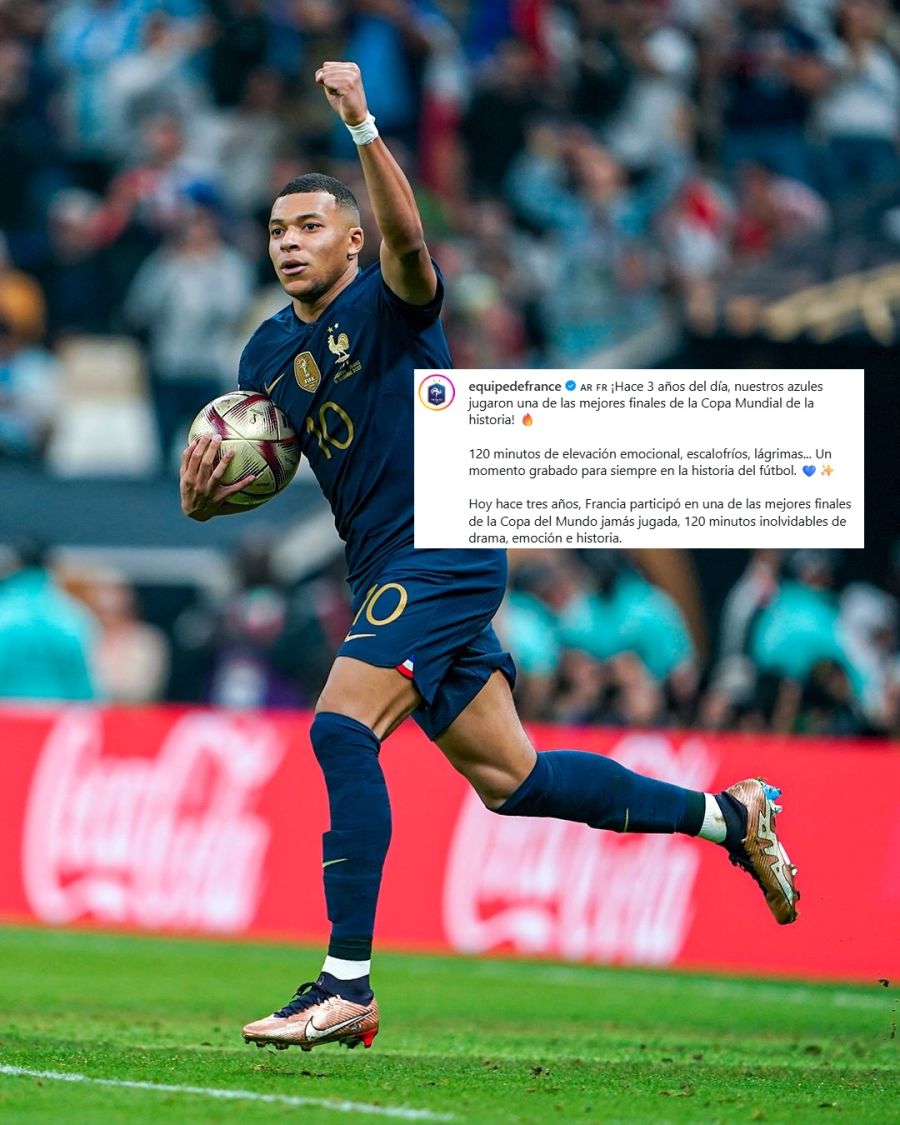 Francia recordó la final del Mundial 2022 en sus redes sociales