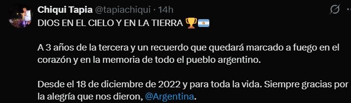 Mensaje de Chiqui Tapia Qatar 2022