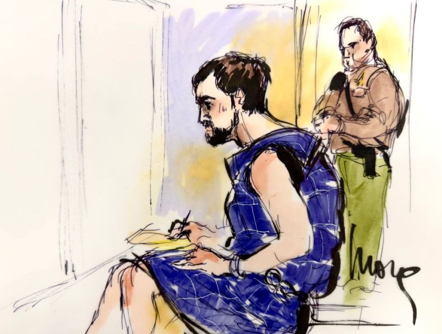 Nick Reiner durante su primera presentración ante el juez