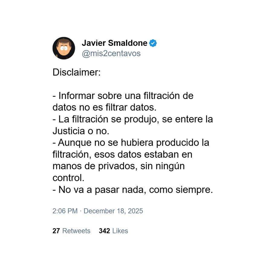 Posteo de Javier Smaldone 2