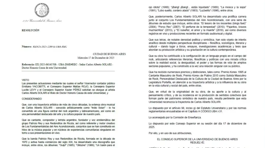 Reconocimiento Indio Solari