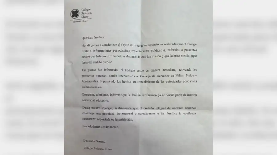 Comunicado colegio palermo chico