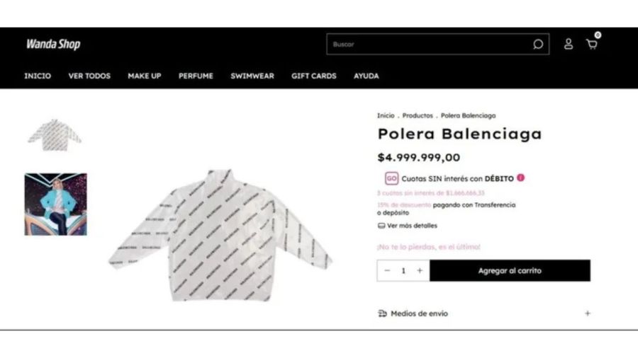 Los precios de la ropa de Wanda Nara