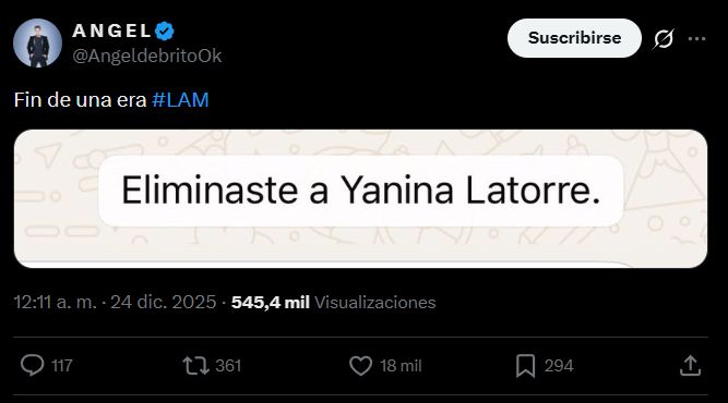 El determinante gesto de Ángel de Brito tras despedir a Yanina Latorre de LAM: 