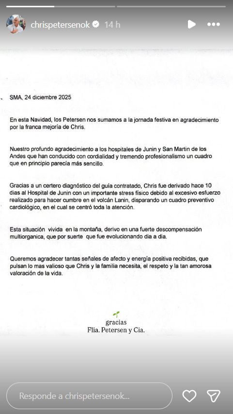 Por primera vez, la familia de Christian Petersen rompió el silencio : el comunicado 