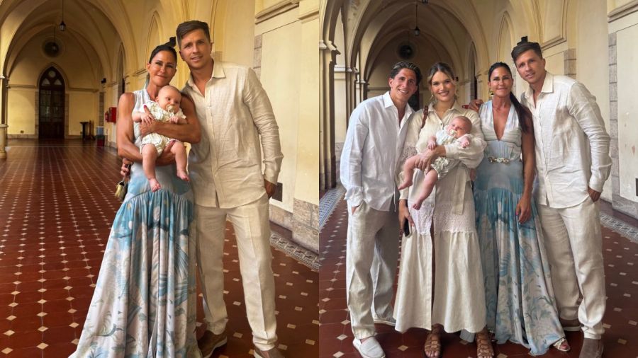 Bautismo de Faustino, hijo de Eva Bargiela y Gianluca Simeone