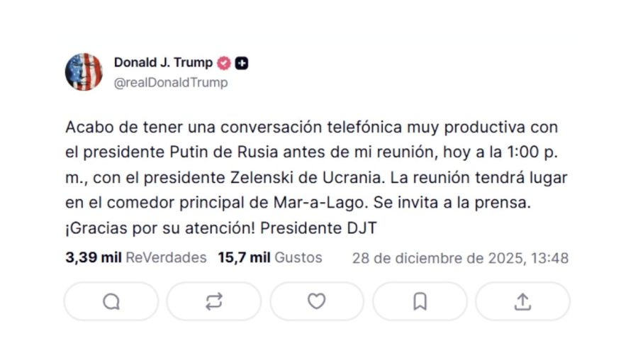 Conversación entre Trump y Putin