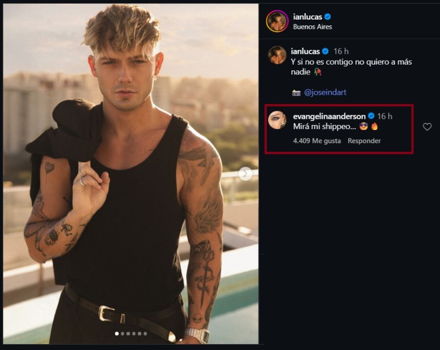 El coqueteo virtual de Ian Lucas y Evangelina Anderson