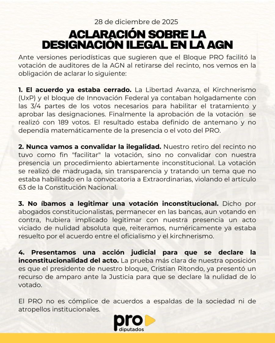 Comunicado del PRO