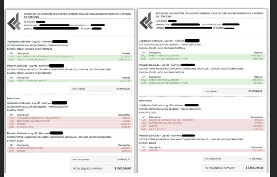 Haber Municipalidad del interior - Caja de jubilaciones