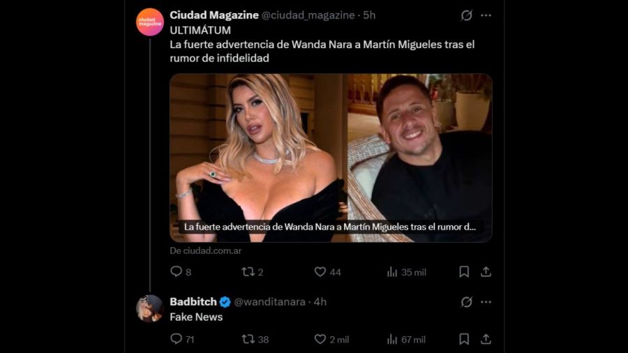 La respuesta de Wanda Nara