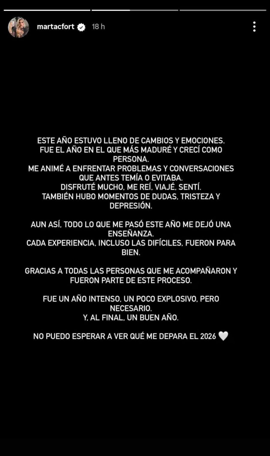 Marta Fort hizo un balance de su 2025