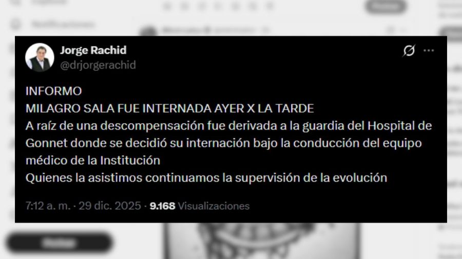 Posteo Jorge Rachid sobre Milagro Sala