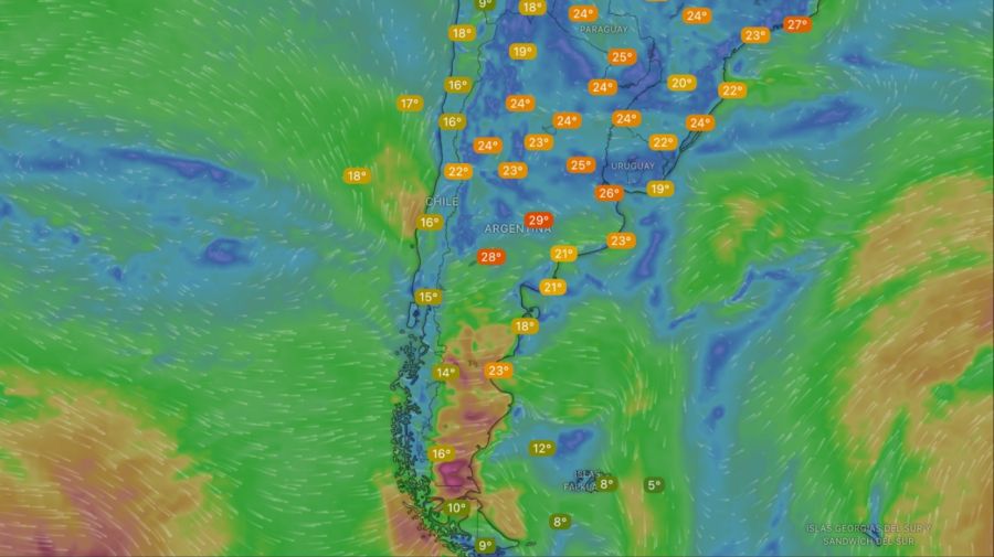 Temperaturas martes 30 de diciembre