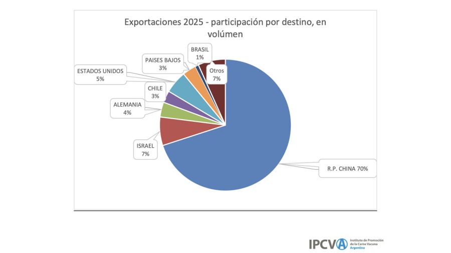 Exportaciones de carne por destino 31122025