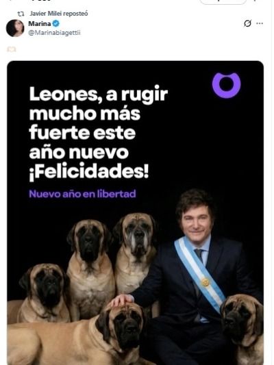 Reposteo Javier Milei Año Nuevo 1