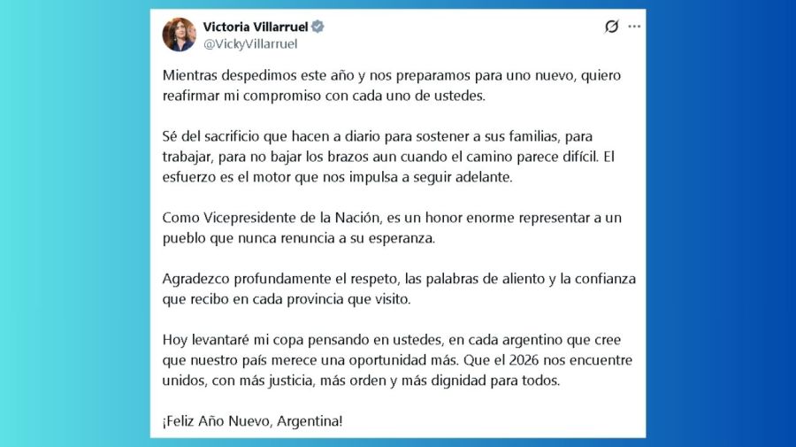 Saludo de fin de año de Victoria Villarruel
