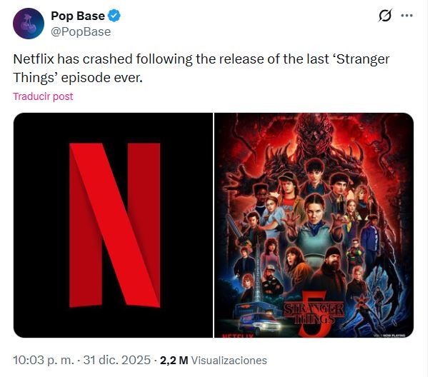 Netflix se bloqueó tras el lansamiento del capitulo final