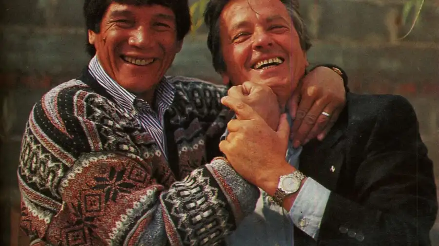 Carlos Monzón y Alain Delon en la Unidad Penitenciaria N° 2 de Las Flores, en Santa Fe