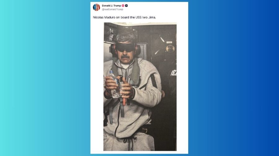 Donald Trump publicó la primera foto de Nicolás Maduro detenido