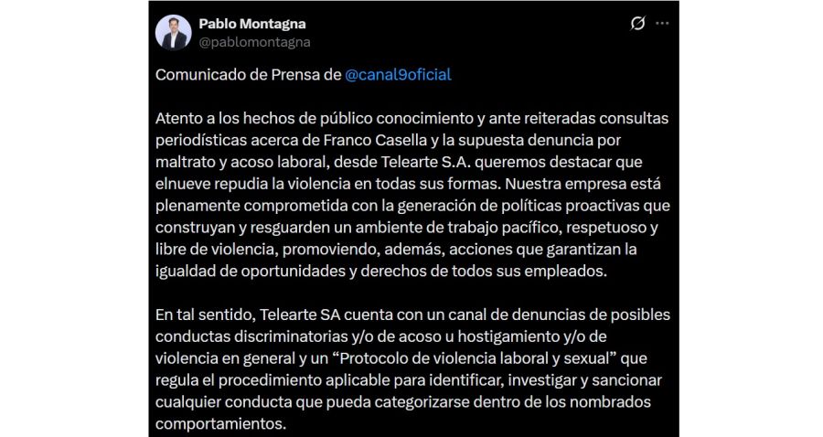 El comunicado de El Nueve sobre Franco Casella