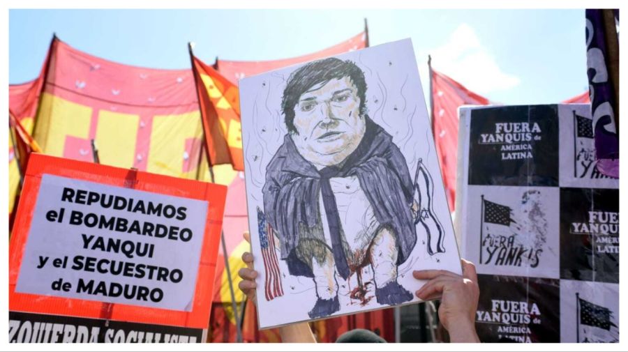 Marcha contra intervención de Trump en Venezuela en Argentina