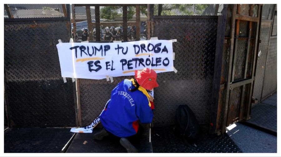 Marcha contra intervención de Trump en Venezuela en Argentina