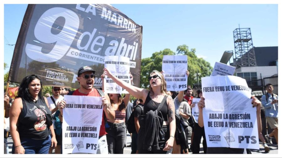 Marcha contra intervención de Trump en Venezuela en Argentina