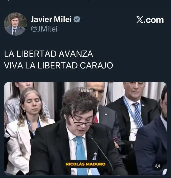 Posteo Javier Milei sobre Venezuela
