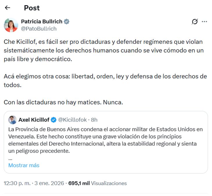 Twits Larreta-Bullrich-Kicillof